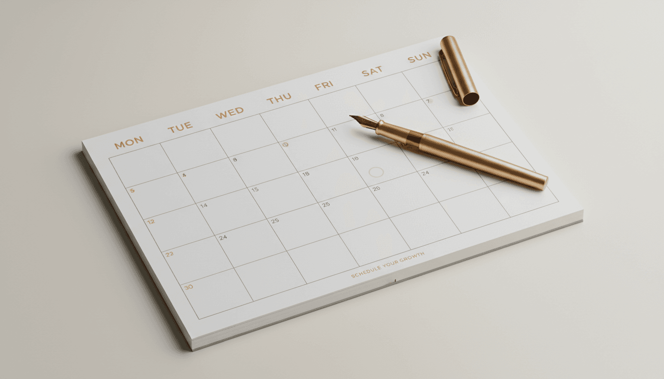 Simple calendar showing transparent booking and lesson scheduling