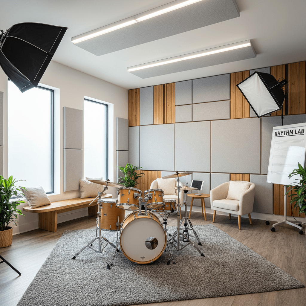 Dedicated drum lesson studio space